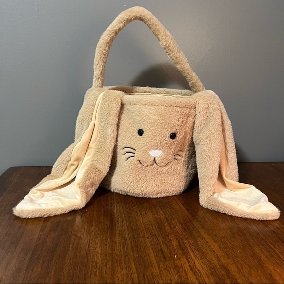 Plush Easter Bunny Basket Easter Basket for Kids Easter Egg Hunt Basket - Picture 5 of 14